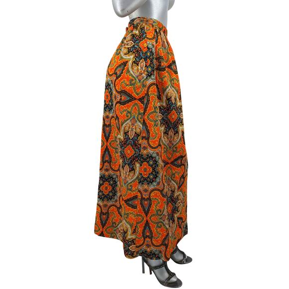 Vintage 1970's QUILTED MAXI SKIRT ~ Bright Psychedelic Mandala Design ~ XX-SMALL - Picture 4 of 7